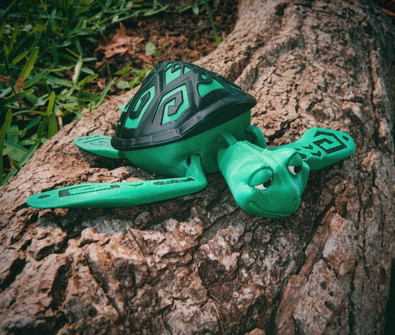 Tattooed Turtle | 3D Printed Flexi Turtle | Desk Pet