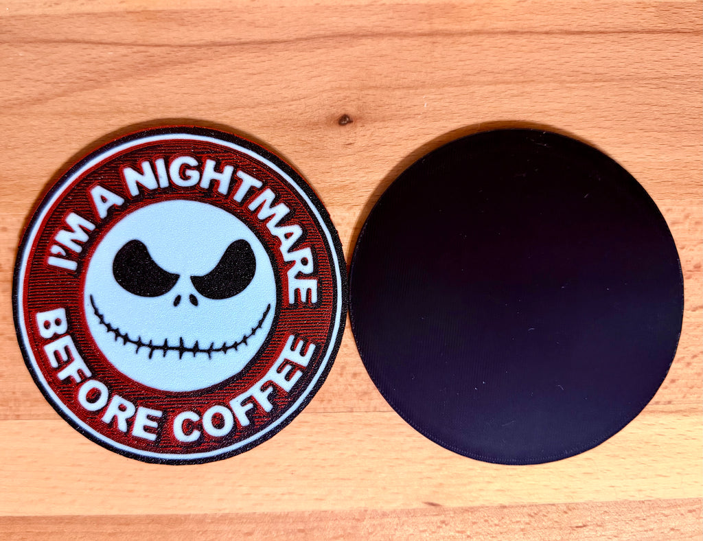 Nightmare Before Coffee Coasters | 3D Printed | Set of 4