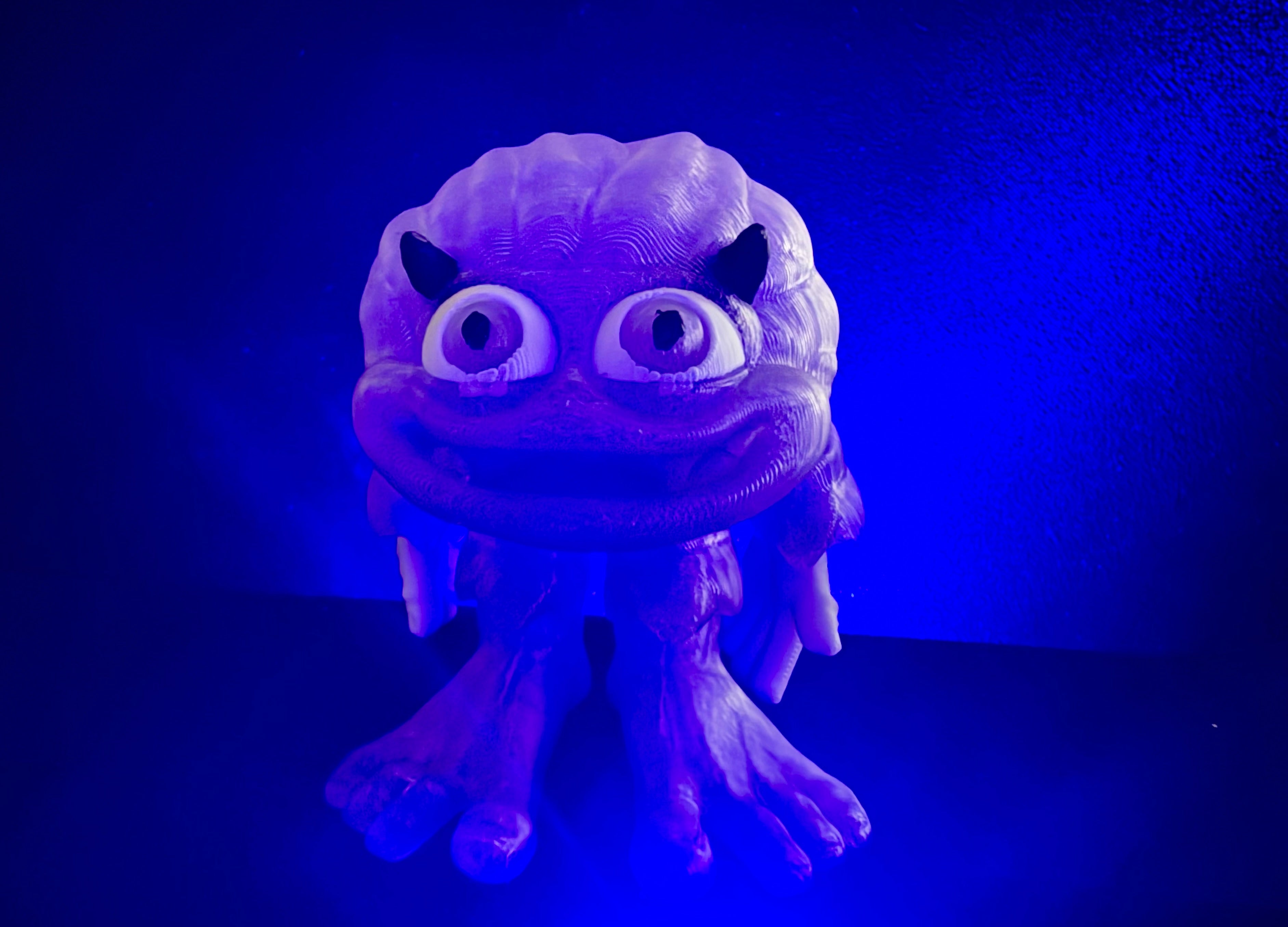 Flexi Yeti Toy – Articulated Ice Blue Monster Desk Buddy (3D Printed)