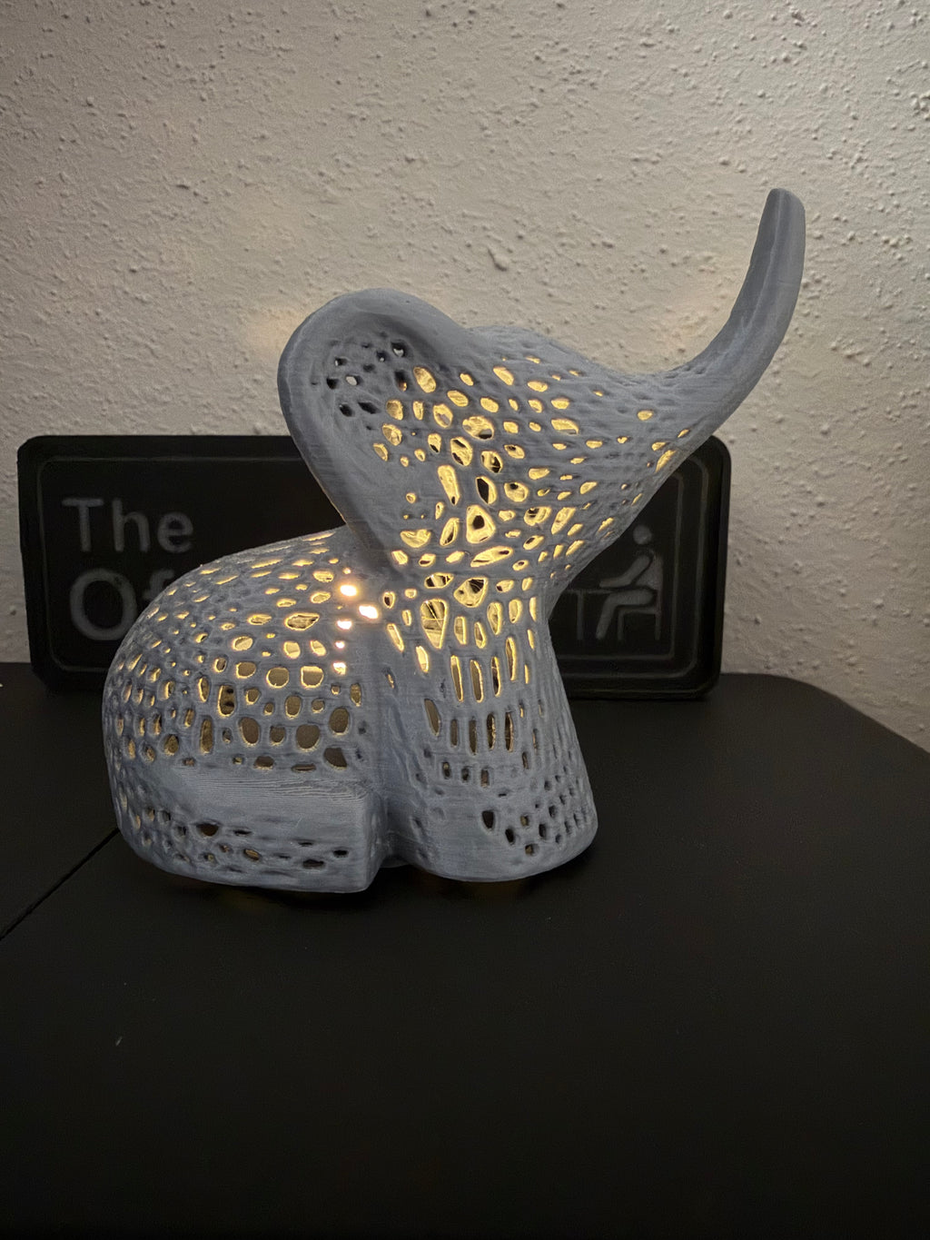 Voronoi Elephant Ambient Lamp | 3D Printed Ambient Décor