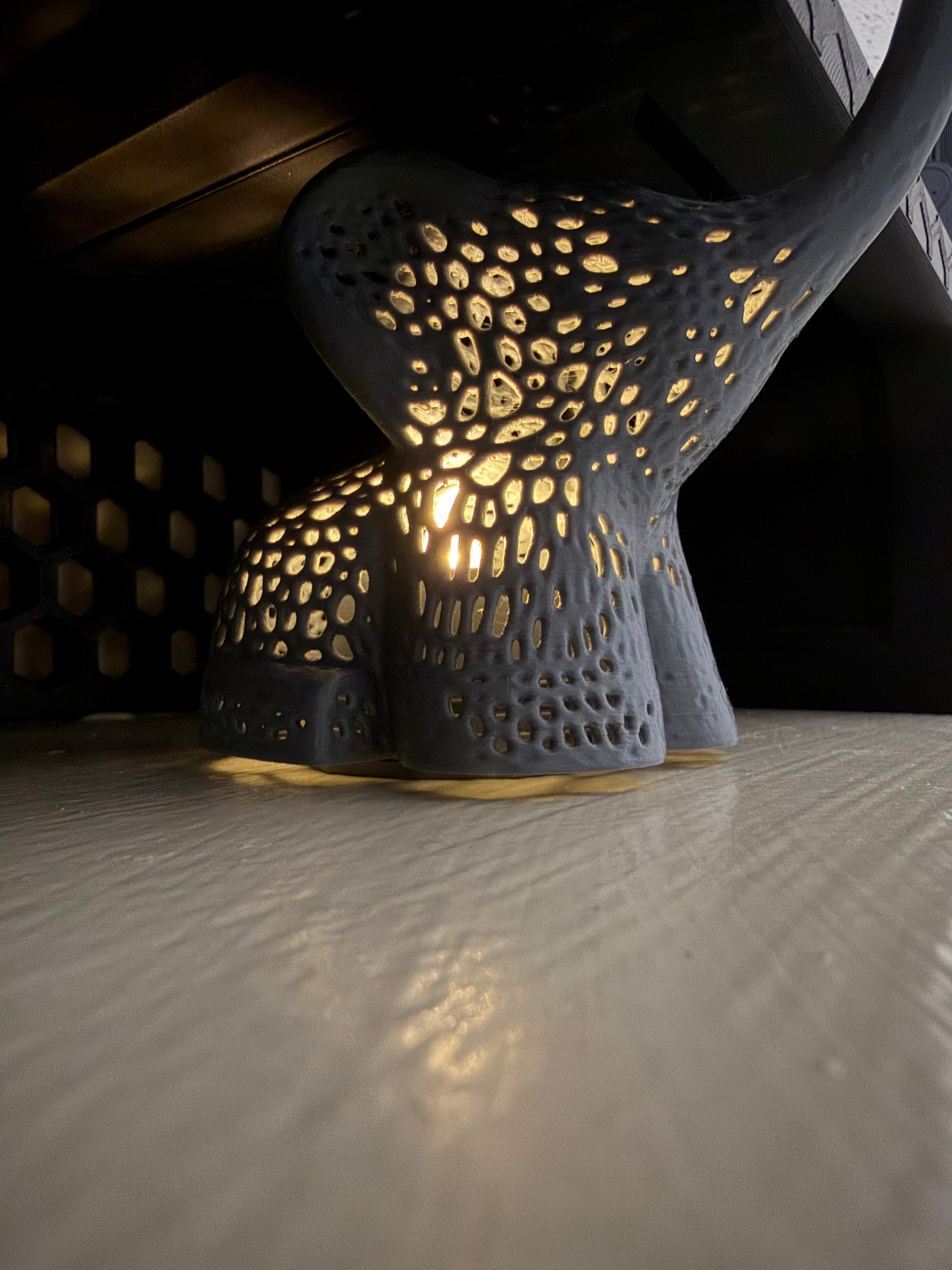 Voronoi Elephant Ambient Lamp | 3D Printed Ambient Décor