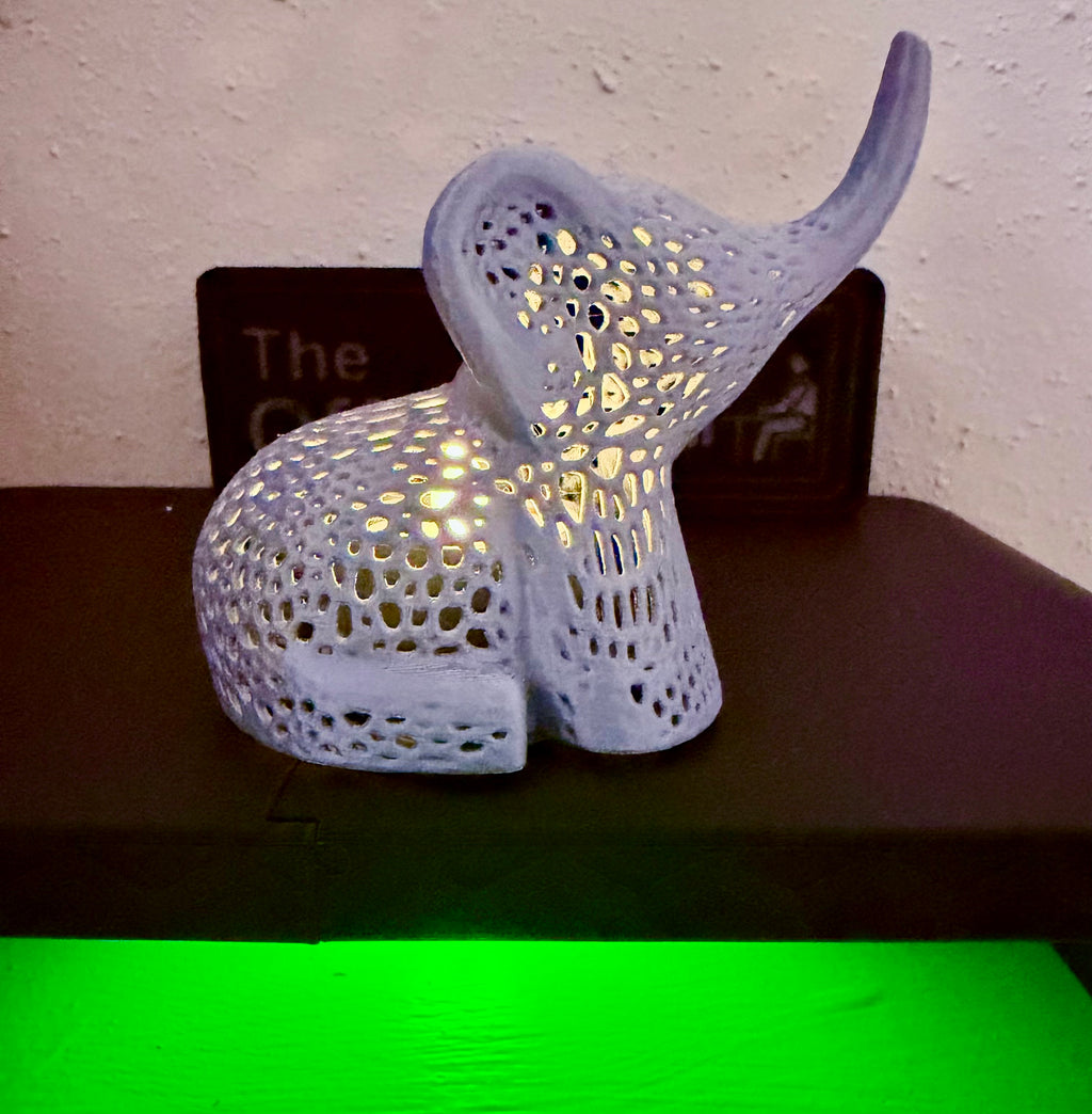 Voronoi Elephant Ambient Lamp | 3D Printed Ambient Décor