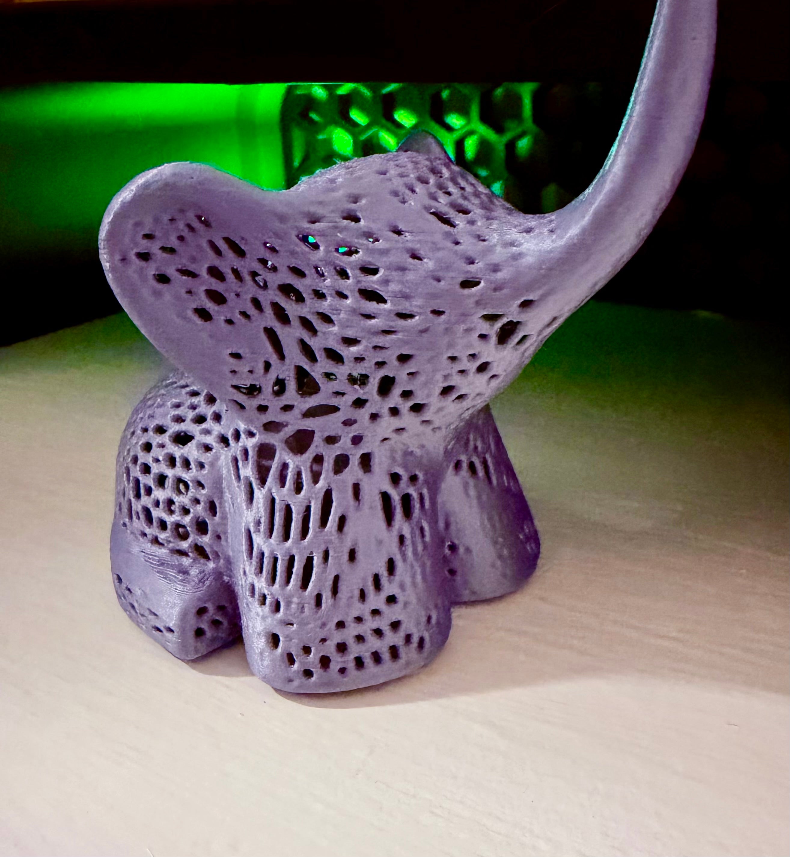 Voronoi Elephant Ambient Lamp | 3D Printed Ambient Décor