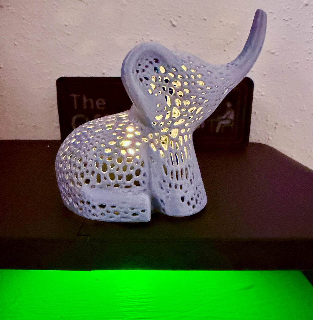 Elephant Ambient Lamp | 3D Printed Voronoi Design
