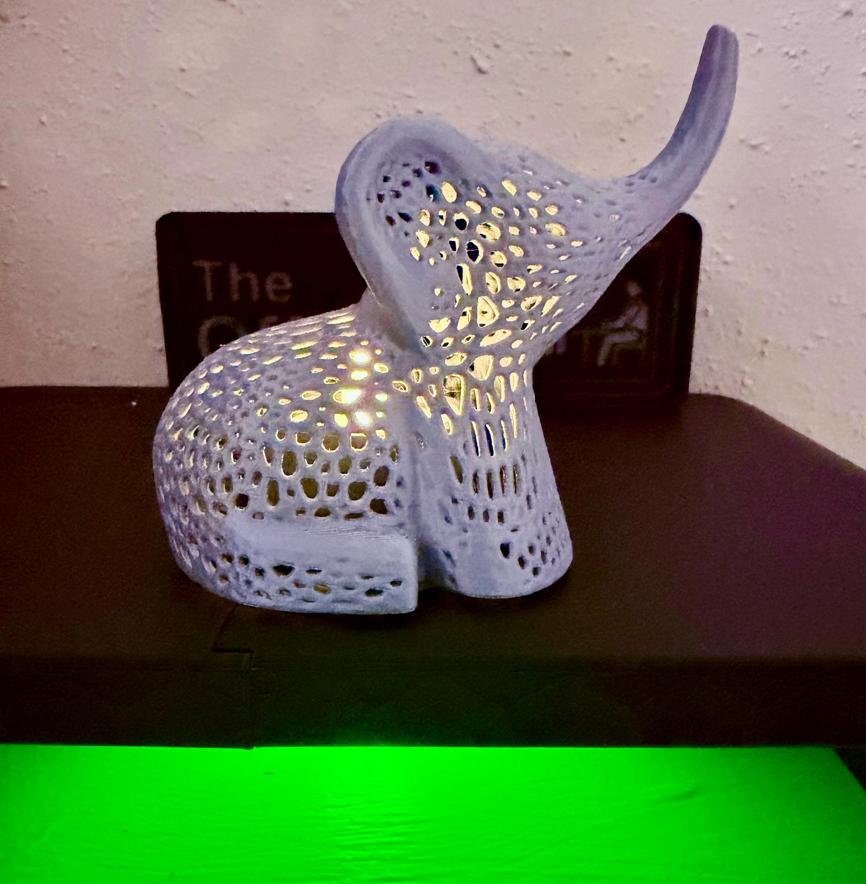 Elephant Ambient Lamp | 3D Printed Voronoi Design